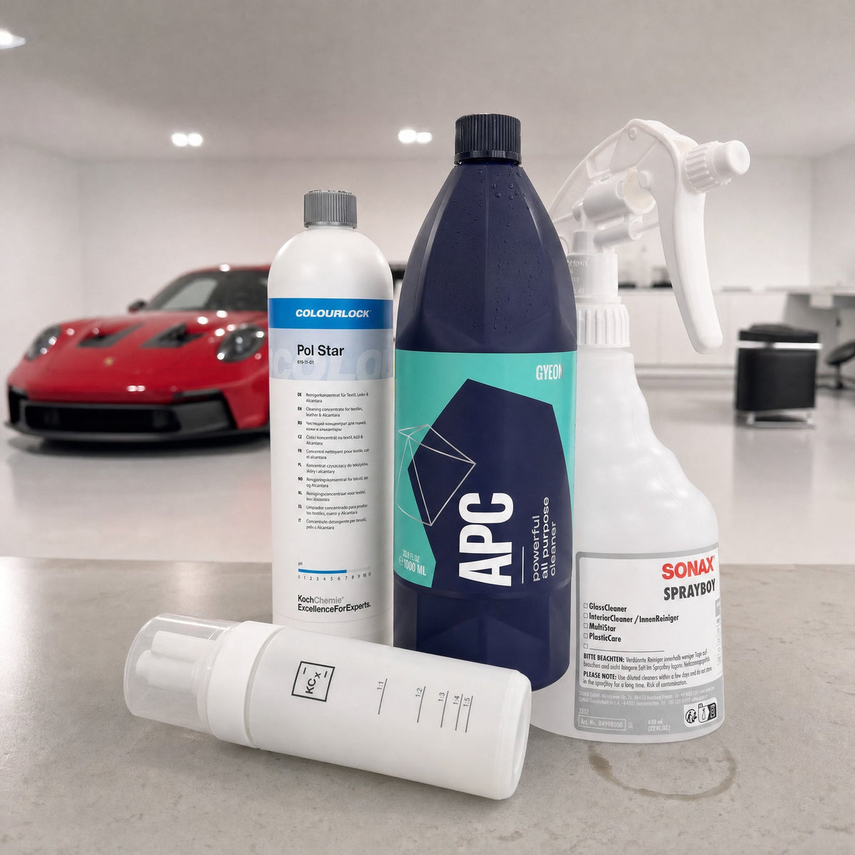 Detailing1 Auto-Reinigungsset "Innenraum" — GYEON Q²M APC 1 Liter + COLOURLOCK „Pol Star“ 1 Liter + Foamer Bottle + SONAX PRO