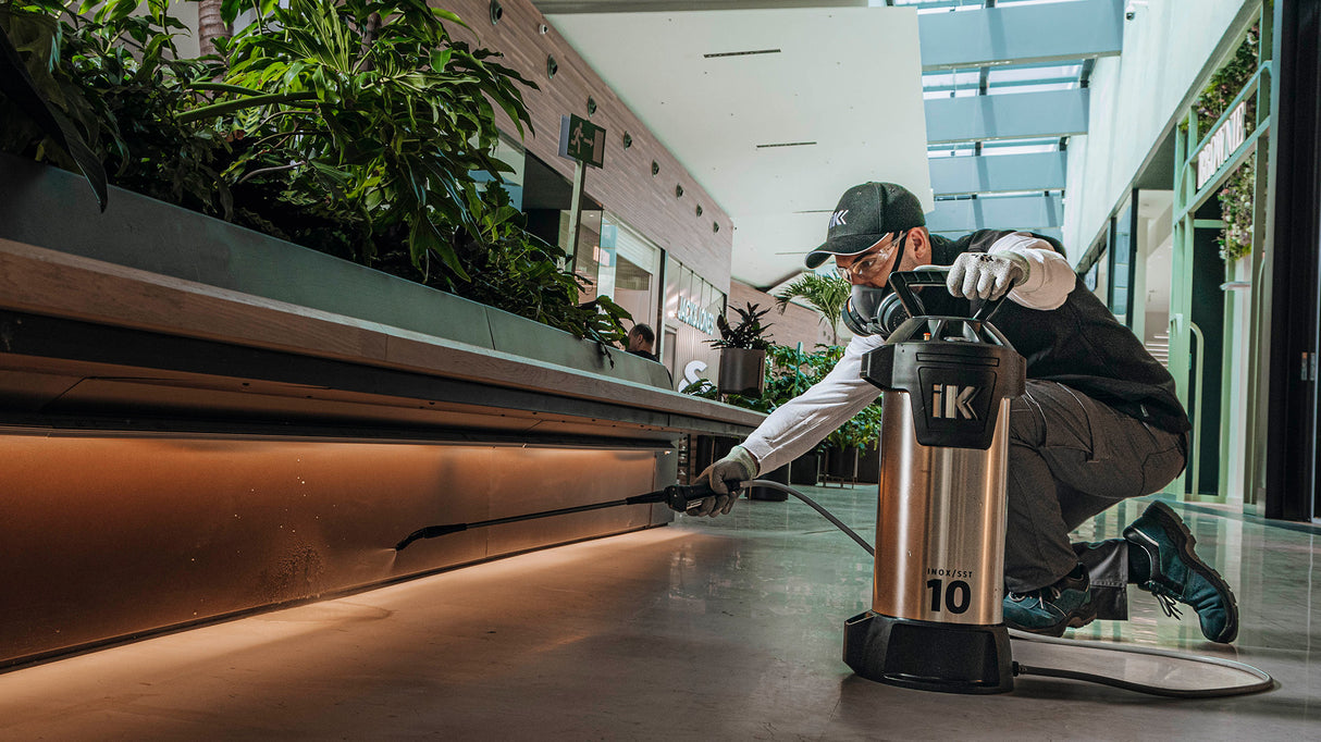 "iK INOX" 10 Druckpumpzerstäuber mit Kompressorventil für Lösungsmittel (aus Edelstahl)