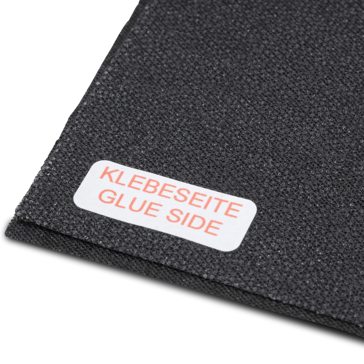 Klebeseite und Gewebestruktur des COLOURLOCK "Glue-Tex" Bügelgewebes für Lederreparaturen