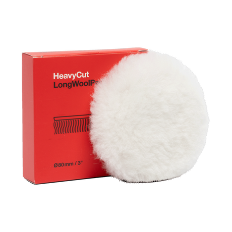 Koch-Chemie Heavy Cut "Long" Wool Pad — Lammfell-Polierpad "Rot" (Langflorig) 1 Stück / Ø 80 mm / Rot