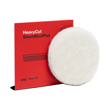 Koch-Chemie Heavy Cut "Short" Wool Pad — Lammfell-Polierpad "Rot" (Kurzflorig) 1 Stück / Ø 80 mm / Rot