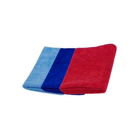 Car Wash 3er Set "BMW M" 320GSM Mikrofasertücher (Hellblau + Blau + Rot)
